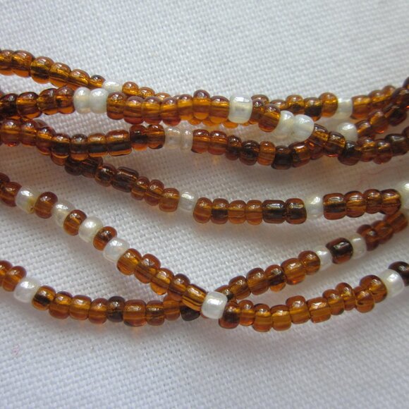 Honey and Cream Beaded Necklace - Picture 2 of 4